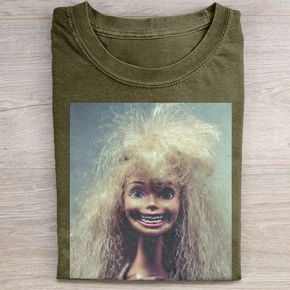Creepy Crazy Doll Vintage Washed Tee