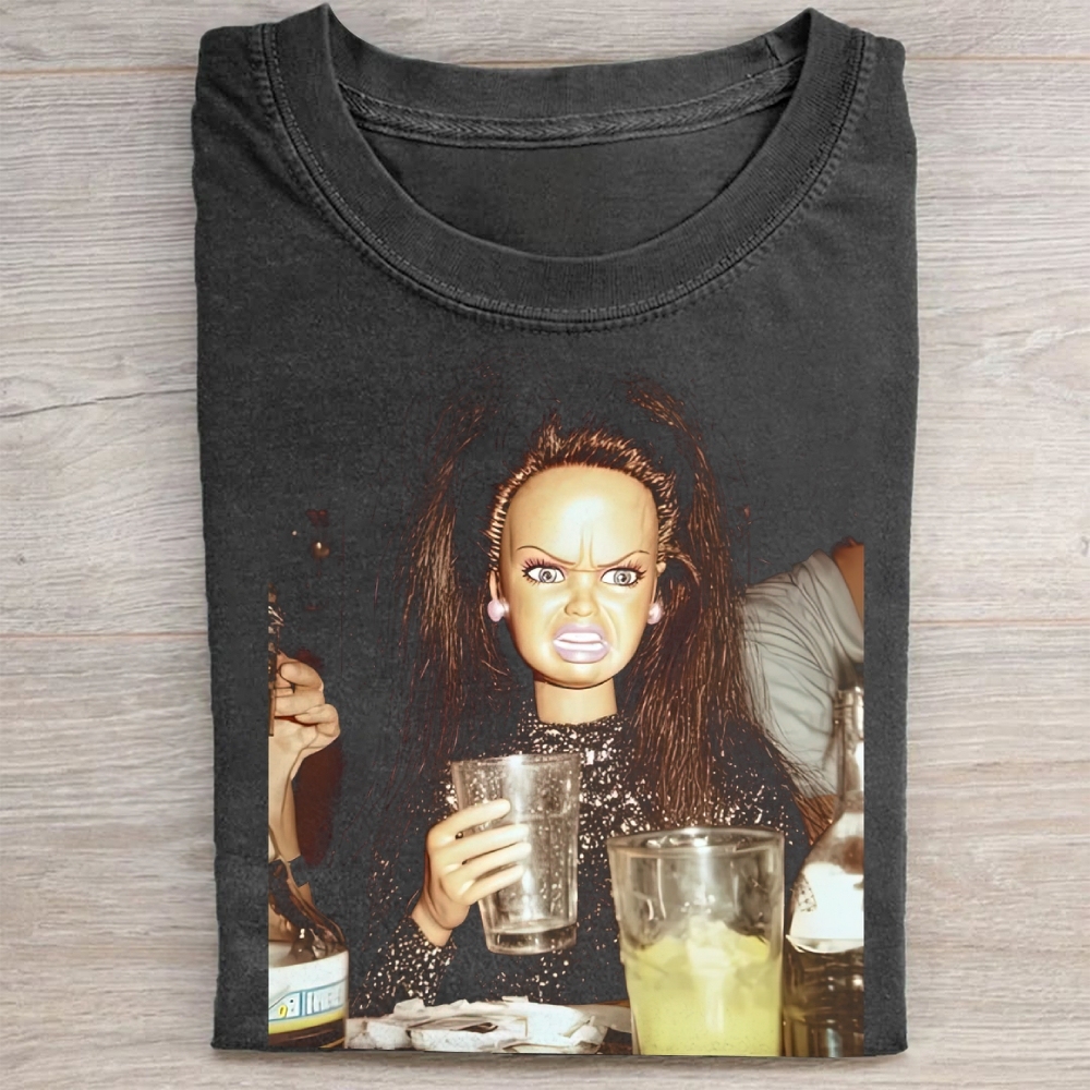 Angry Doll Bar Scene Vintage Washed Tee