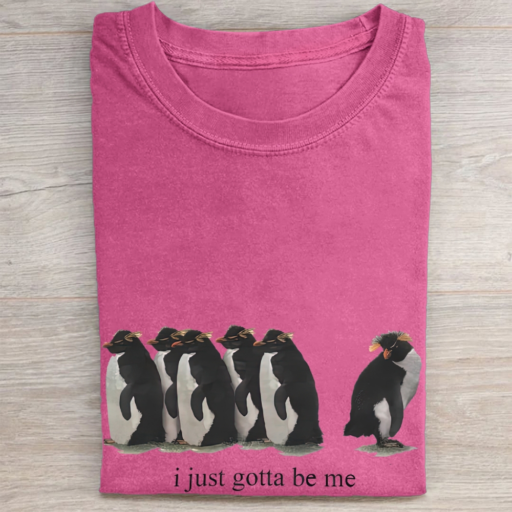 "I Just Gotta Be Me" Penguin Vintage Washed Tee