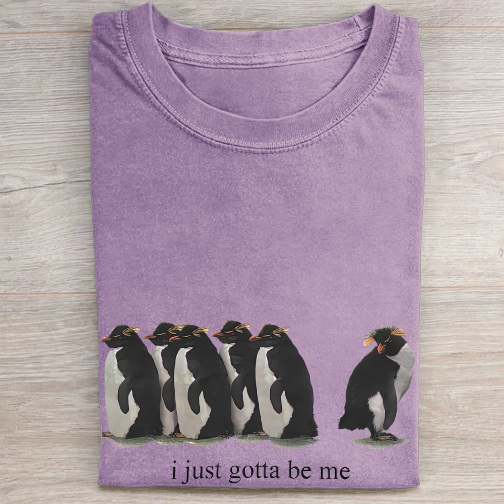 "I Just Gotta Be Me" Penguin Vintage Washed Tee