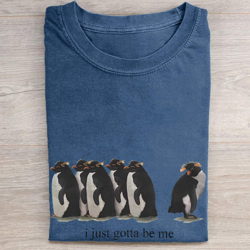 "I Just Gotta Be Me" Penguin Vintage Washed Tee