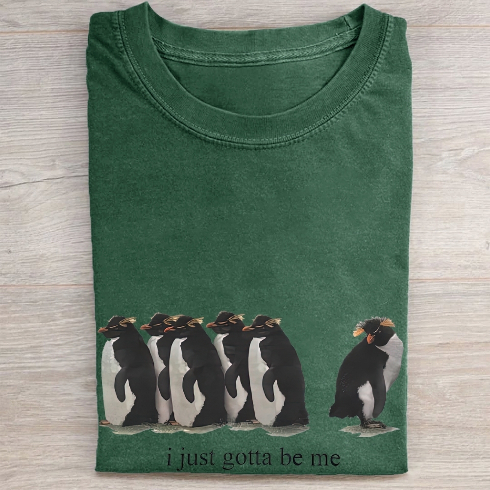 "I Just Gotta Be Me" Penguin Vintage Washed Tee
