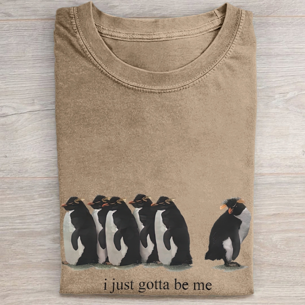 "I Just Gotta Be Me" Penguin Vintage Washed Tee