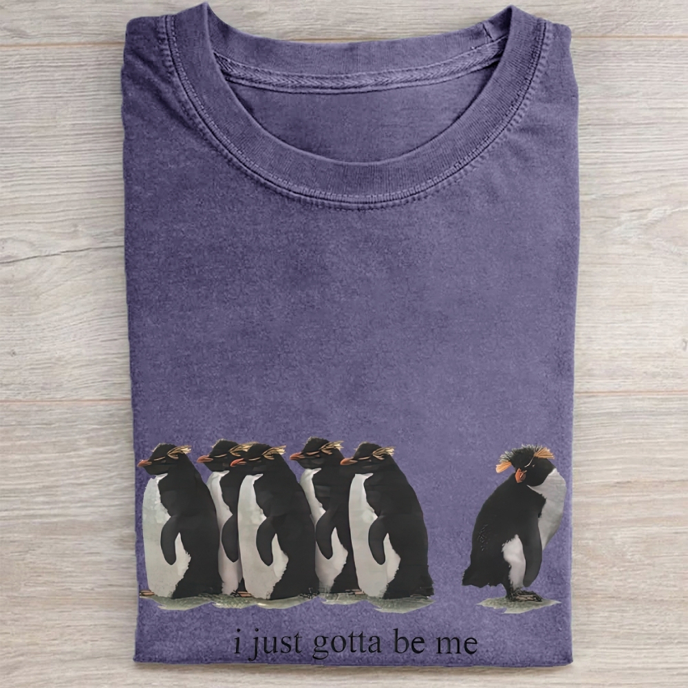 "I Just Gotta Be Me" Penguin Vintage Washed Tee