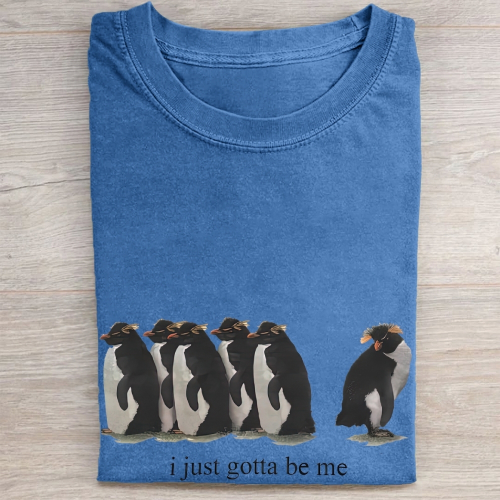 "I Just Gotta Be Me" Penguin Vintage Washed Tee