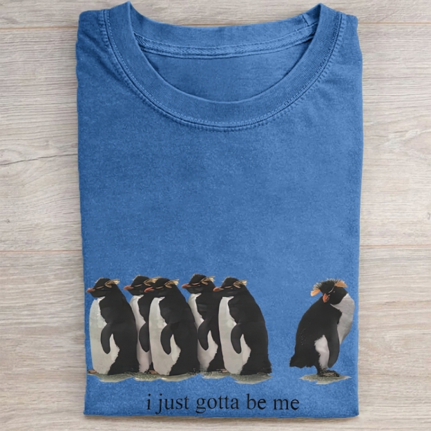"I Just Gotta Be Me" Penguin Vintage Washed Tee