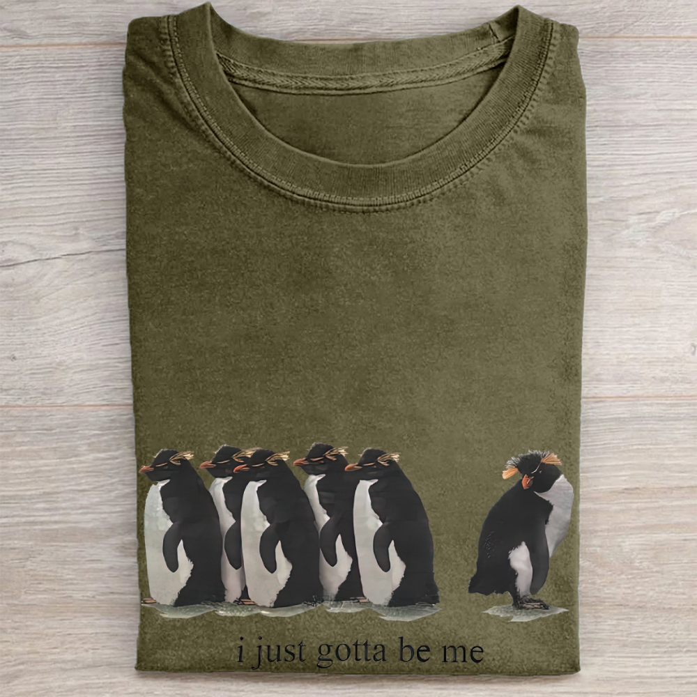 "I Just Gotta Be Me" Penguin Vintage Washed Tee