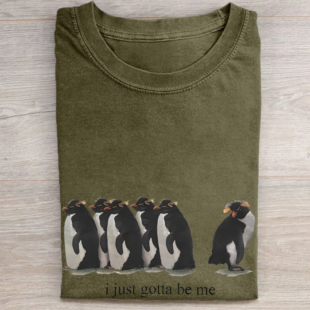 "I Just Gotta Be Me" Penguin Vintage Washed Tee