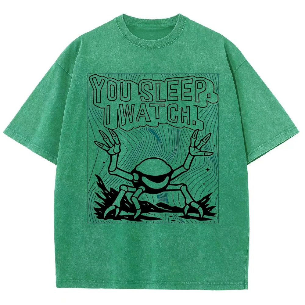 "You Sleep. I Watch." Spider Monster Washed T-Shirt