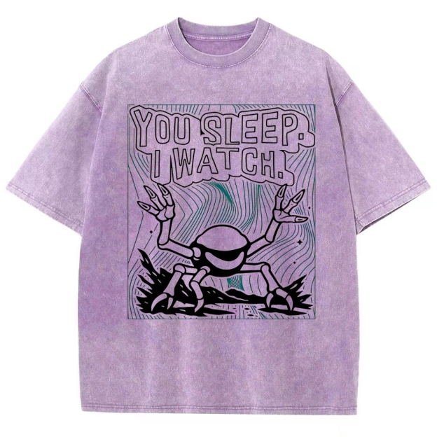 "You Sleep. I Watch." Spider Monster Washed T-Shirt
