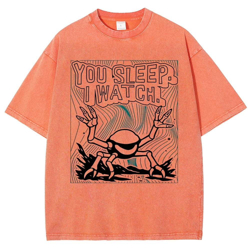 "You Sleep. I Watch." Spider Monster Washed T-Shirt
