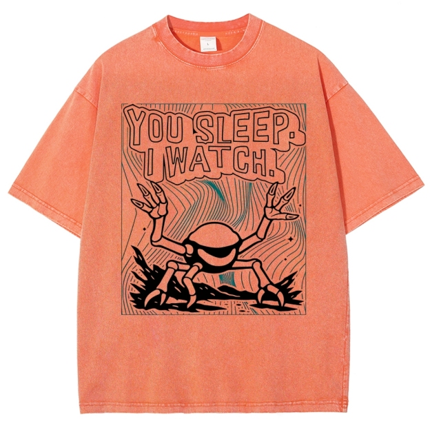 "You Sleep. I Watch." Spider Monster Washed T-Shirt