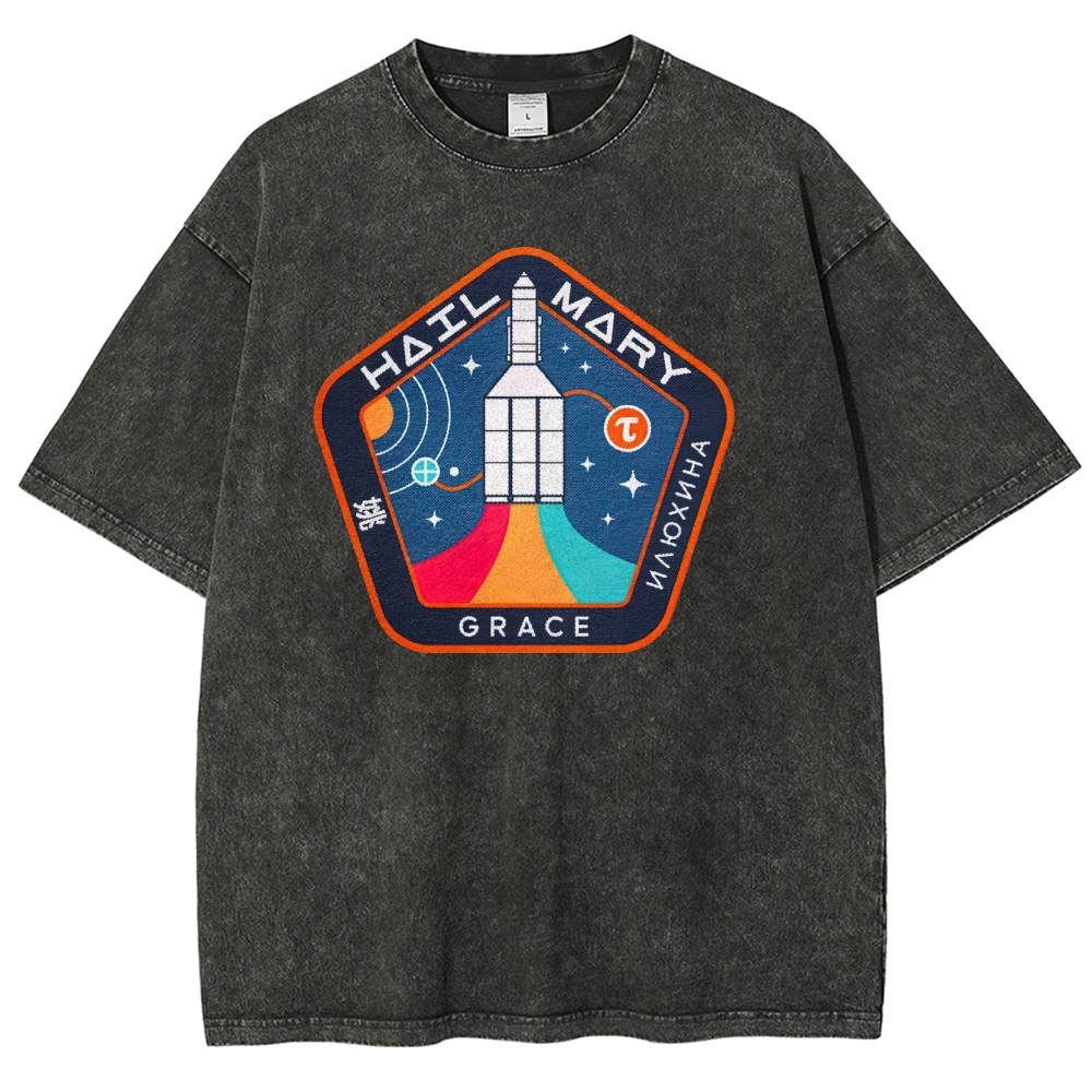 "Hail Mary" Space Mission Patch Washed T-Shirt