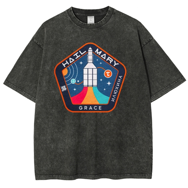 "Hail Mary" Space Mission Patch Washed T-Shirt