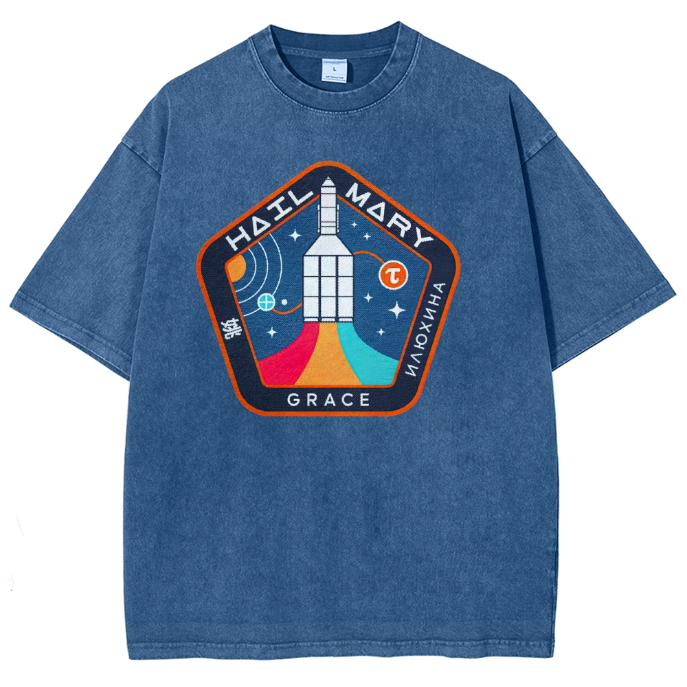 "Hail Mary" Space Mission Patch Washed T-Shirt