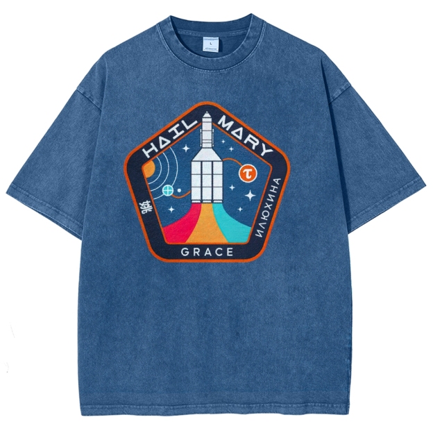 "Hail Mary" Space Mission Patch Washed T-Shirt