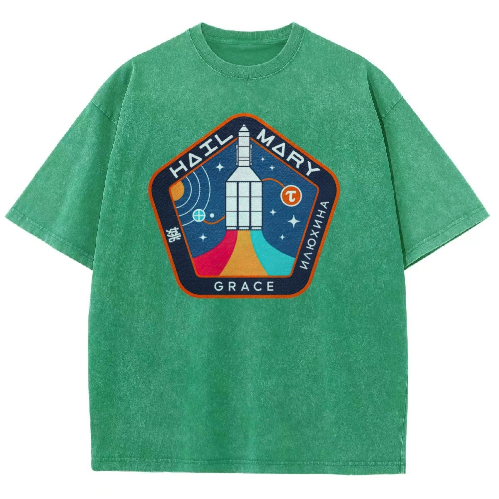 "Hail Mary" Space Mission Patch Washed T-Shirt