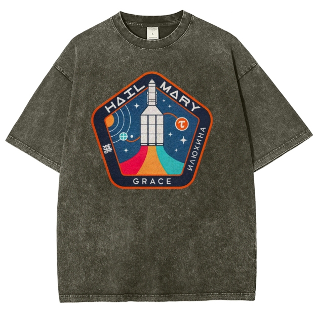 "Hail Mary" Space Mission Patch Washed T-Shirt