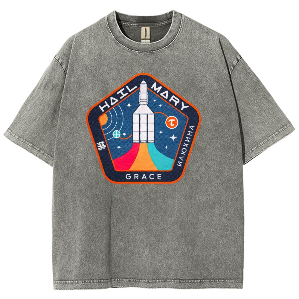 "Hail Mary" Space Mission Patch Washed T-Shirt