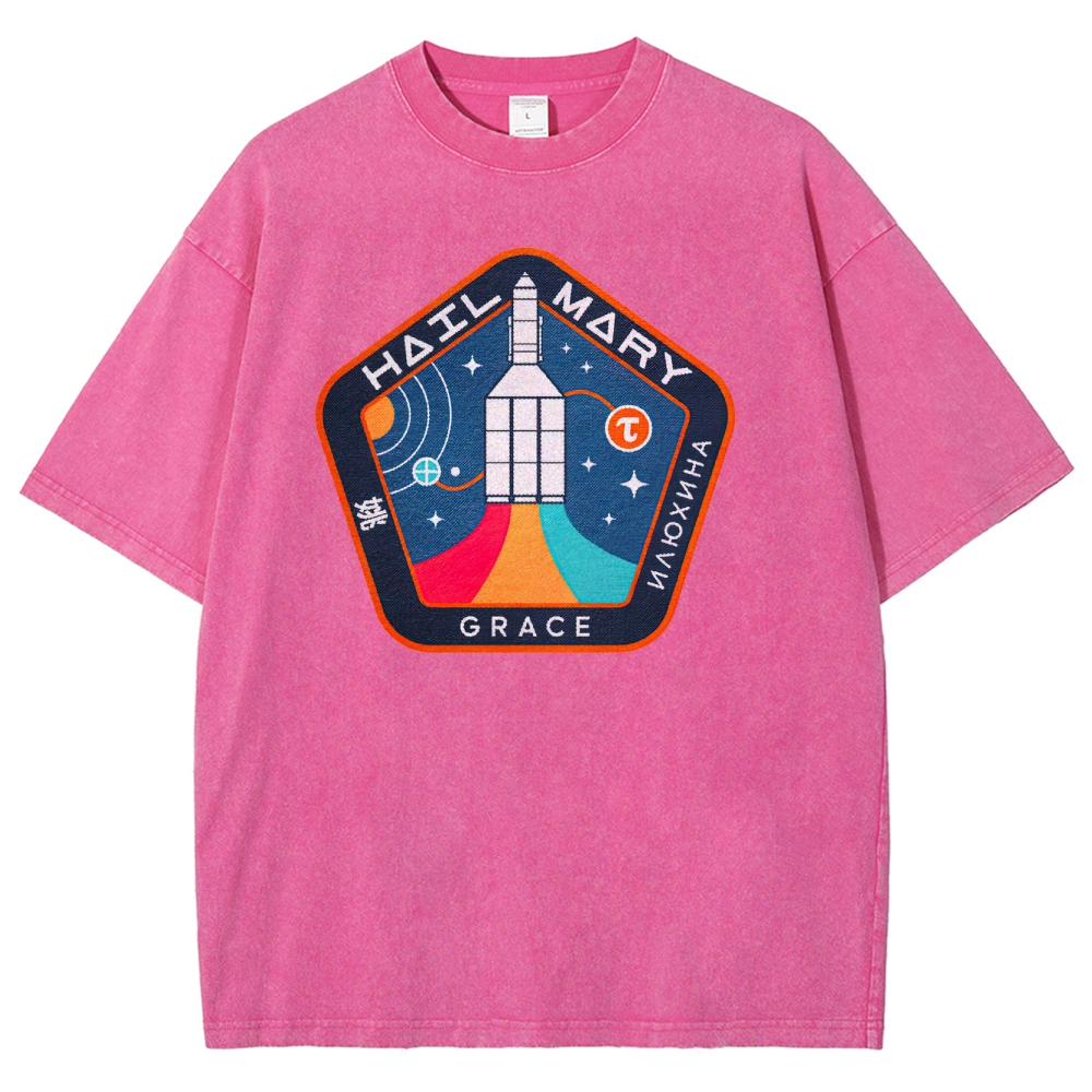 "Hail Mary" Space Mission Patch Washed T-Shirt