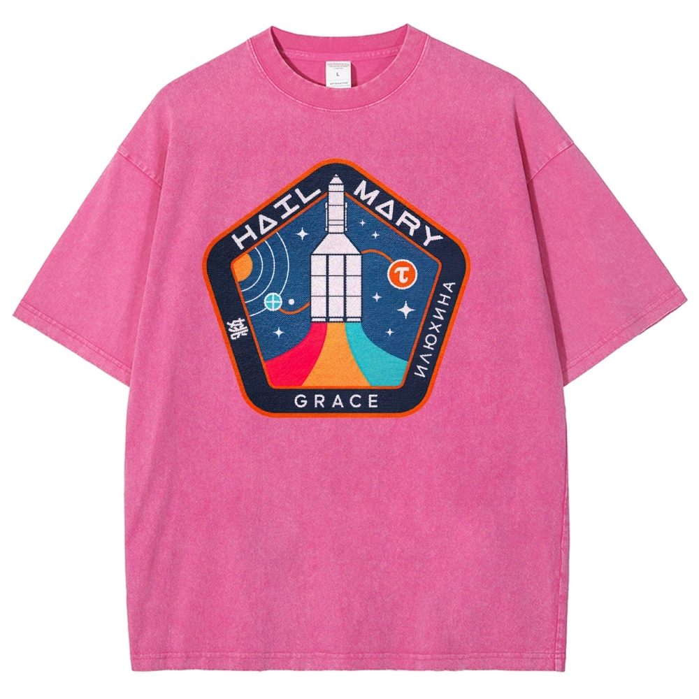 "Hail Mary" Space Mission Patch Washed T-Shirt