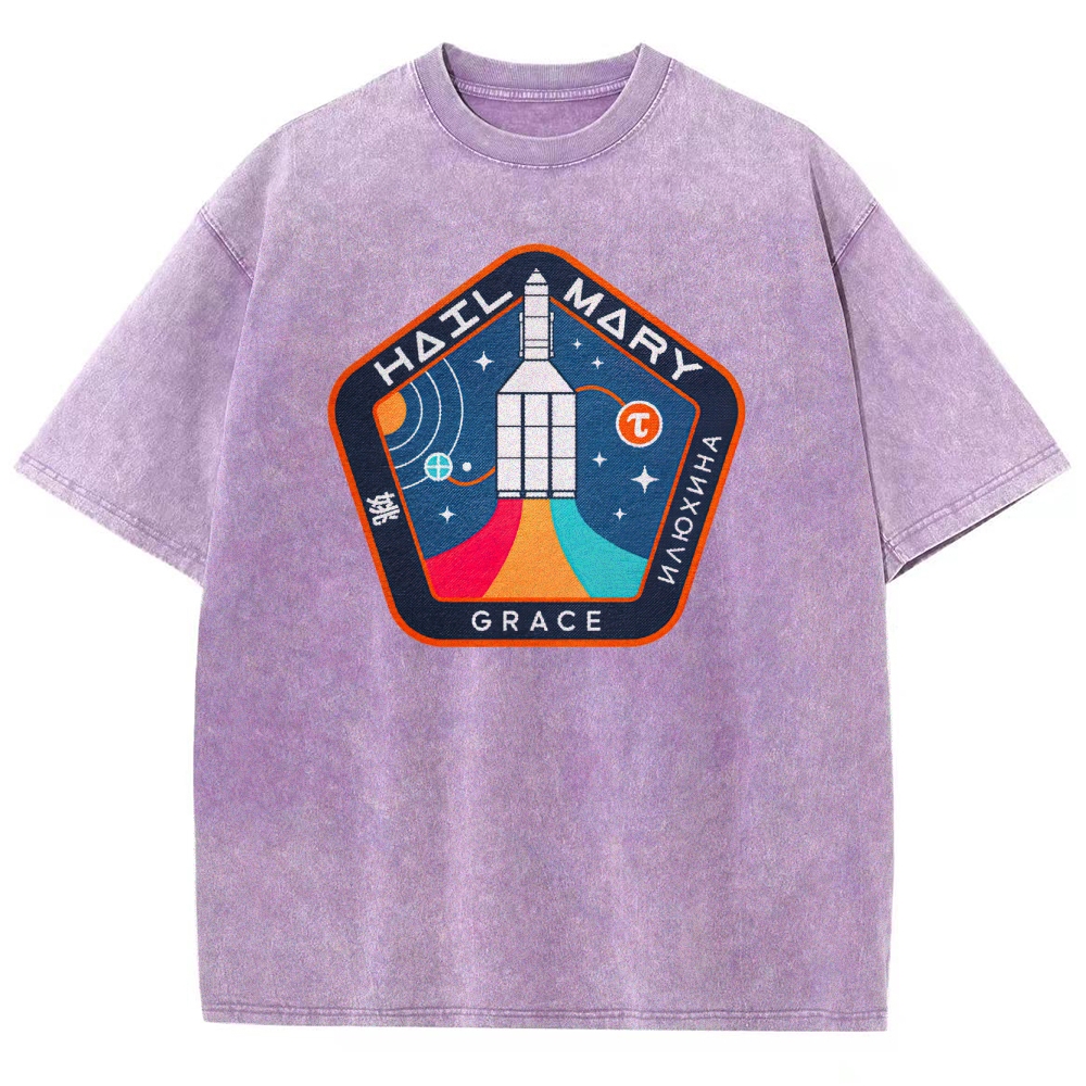 "Hail Mary" Space Mission Patch Washed T-Shirt