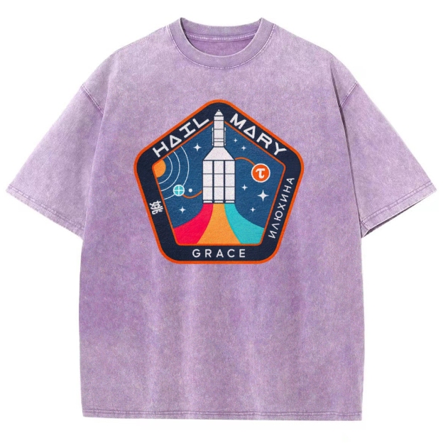 "Hail Mary" Space Mission Patch Washed T-Shirt