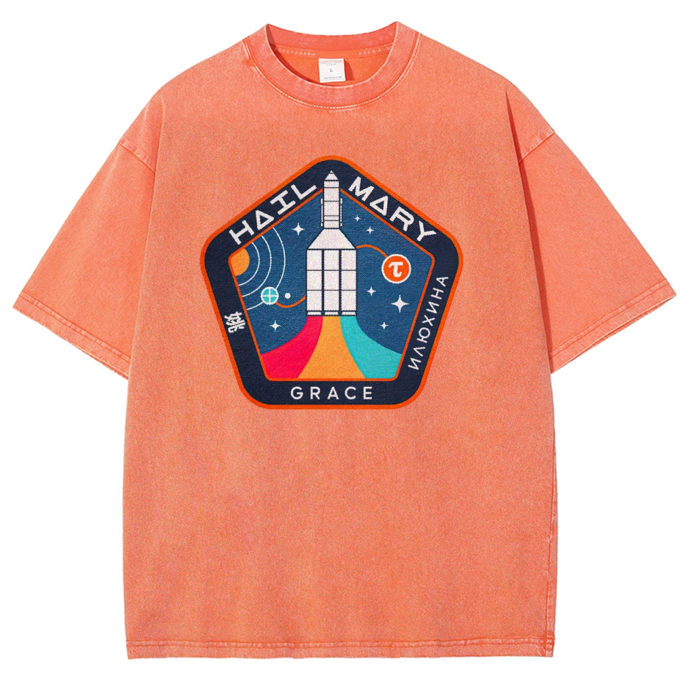 "Hail Mary" Space Mission Patch Washed T-Shirt