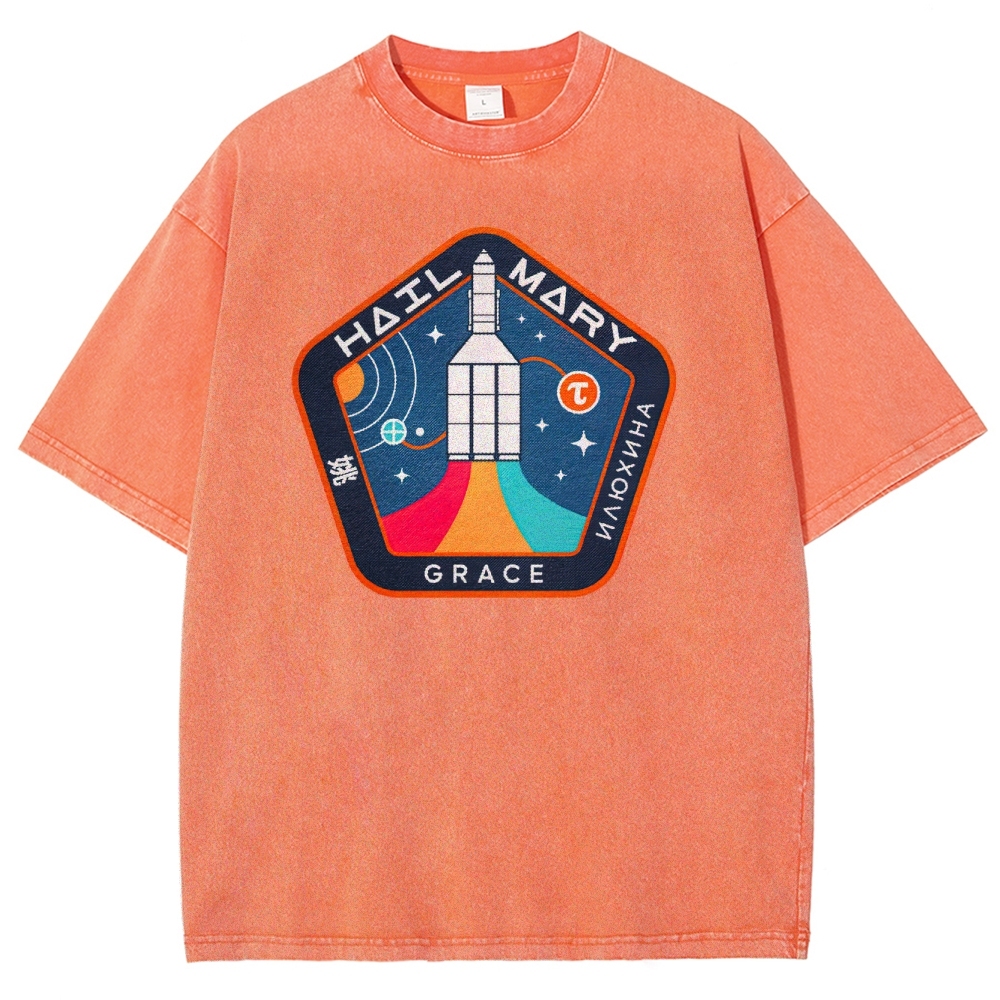 "Hail Mary" Space Mission Patch Washed T-Shirt