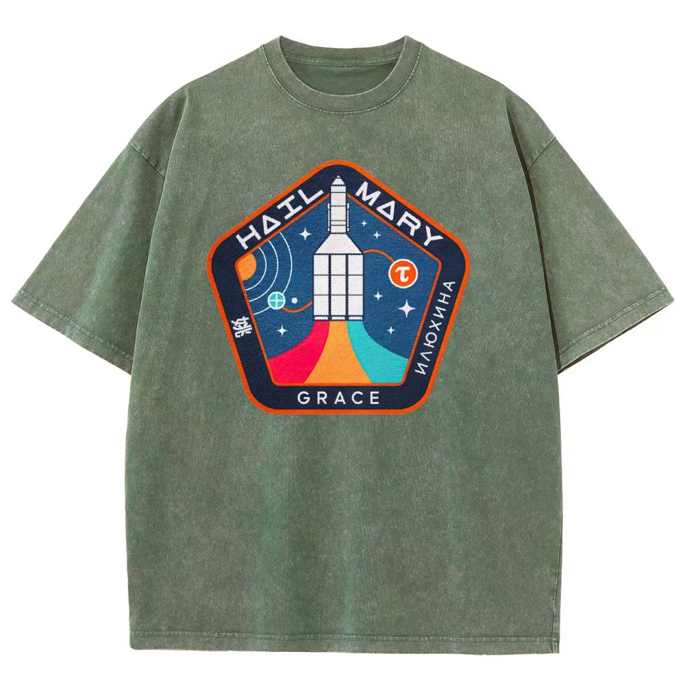 "Hail Mary" Space Mission Patch Washed T-Shirt