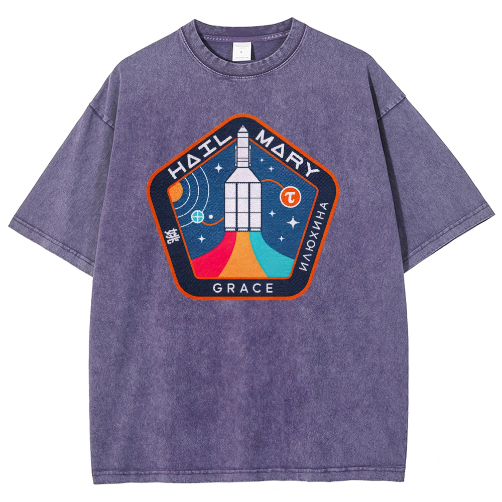 "Hail Mary" Space Mission Patch Washed T-Shirt