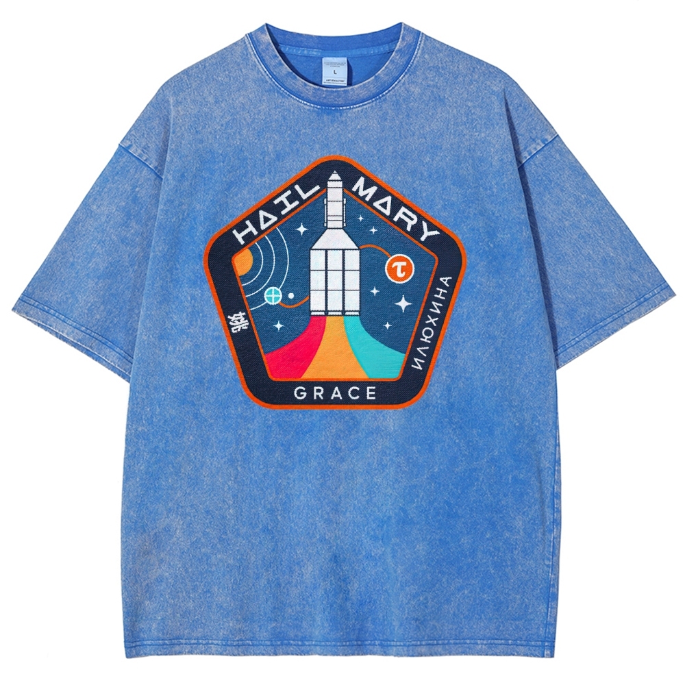 "Hail Mary" Space Mission Patch Washed T-Shirt