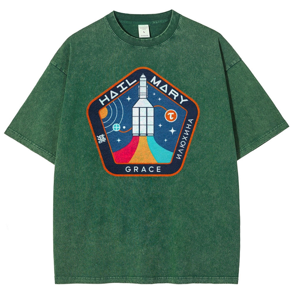 "Hail Mary" Space Mission Patch Washed T-Shirt