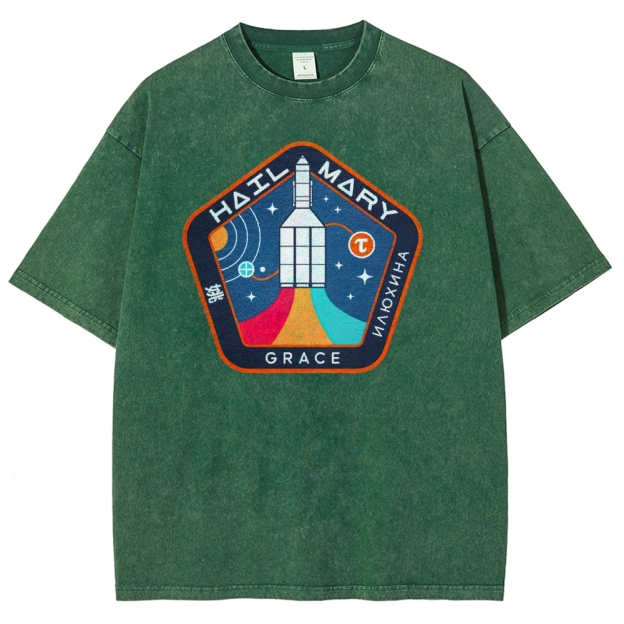 "Hail Mary" Space Mission Patch Washed T-Shirt