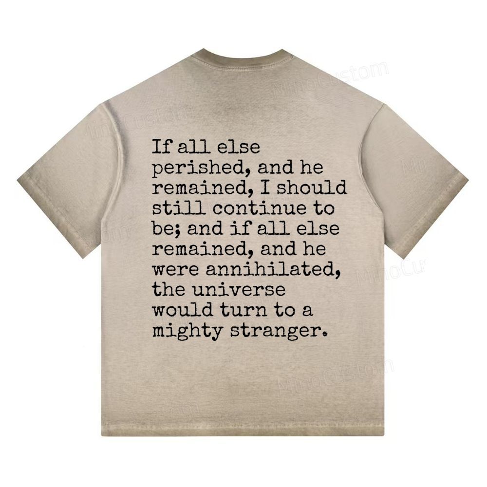 "Wuthering Heights" Literary Quote Gradient Washed T-shirt
