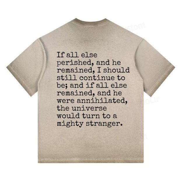 "Wuthering Heights" Literary Quote Gradient Washed T-shirt