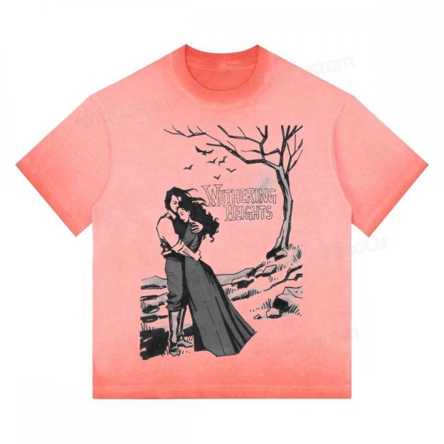 "Wuthering Heights" Literary Quote Gradient Washed T-shirt