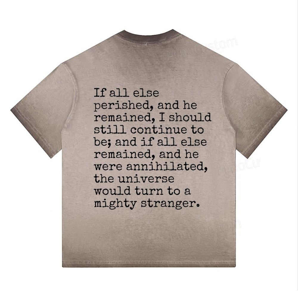 "Wuthering Heights" Literary Quote Gradient Washed T-shirt