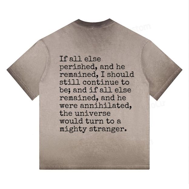"Wuthering Heights" Literary Quote Gradient Washed T-shirt