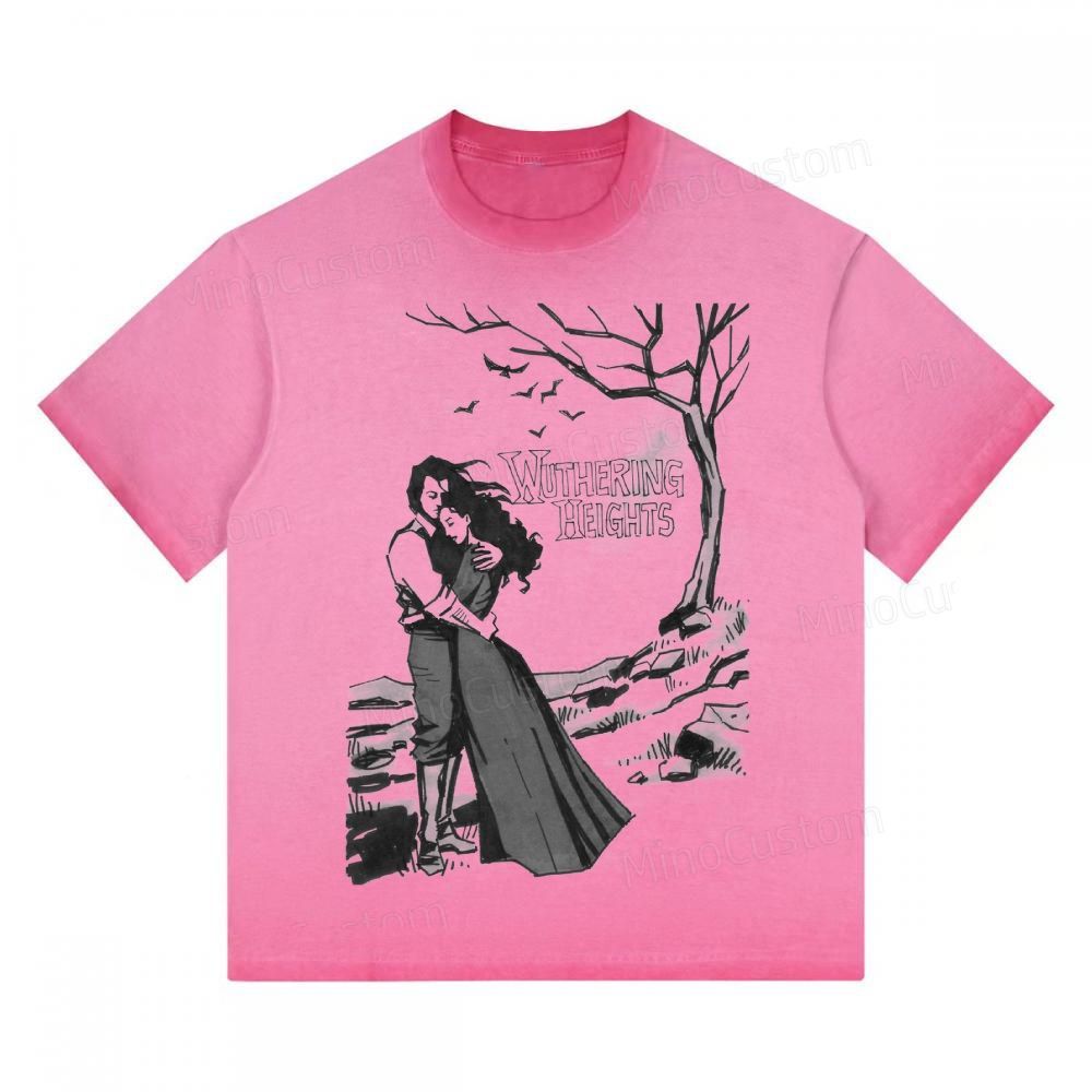 "Wuthering Heights" Literary Quote Gradient Washed T-shirt