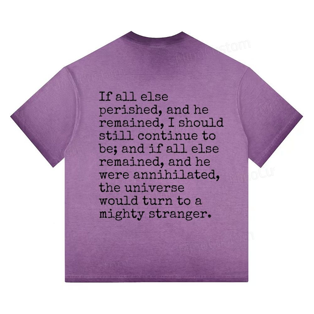 "Wuthering Heights" Literary Quote Gradient Washed T-shirt