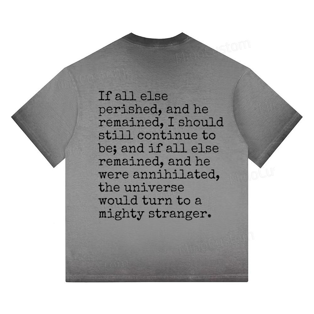 "Wuthering Heights" Literary Quote Gradient Washed T-shirt