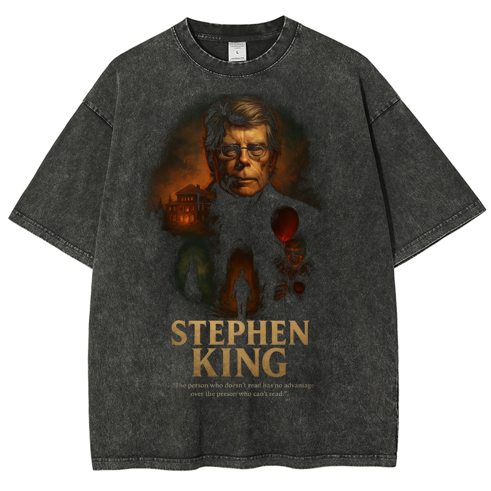 Dark Horror Literature  Washed T-Shirt 