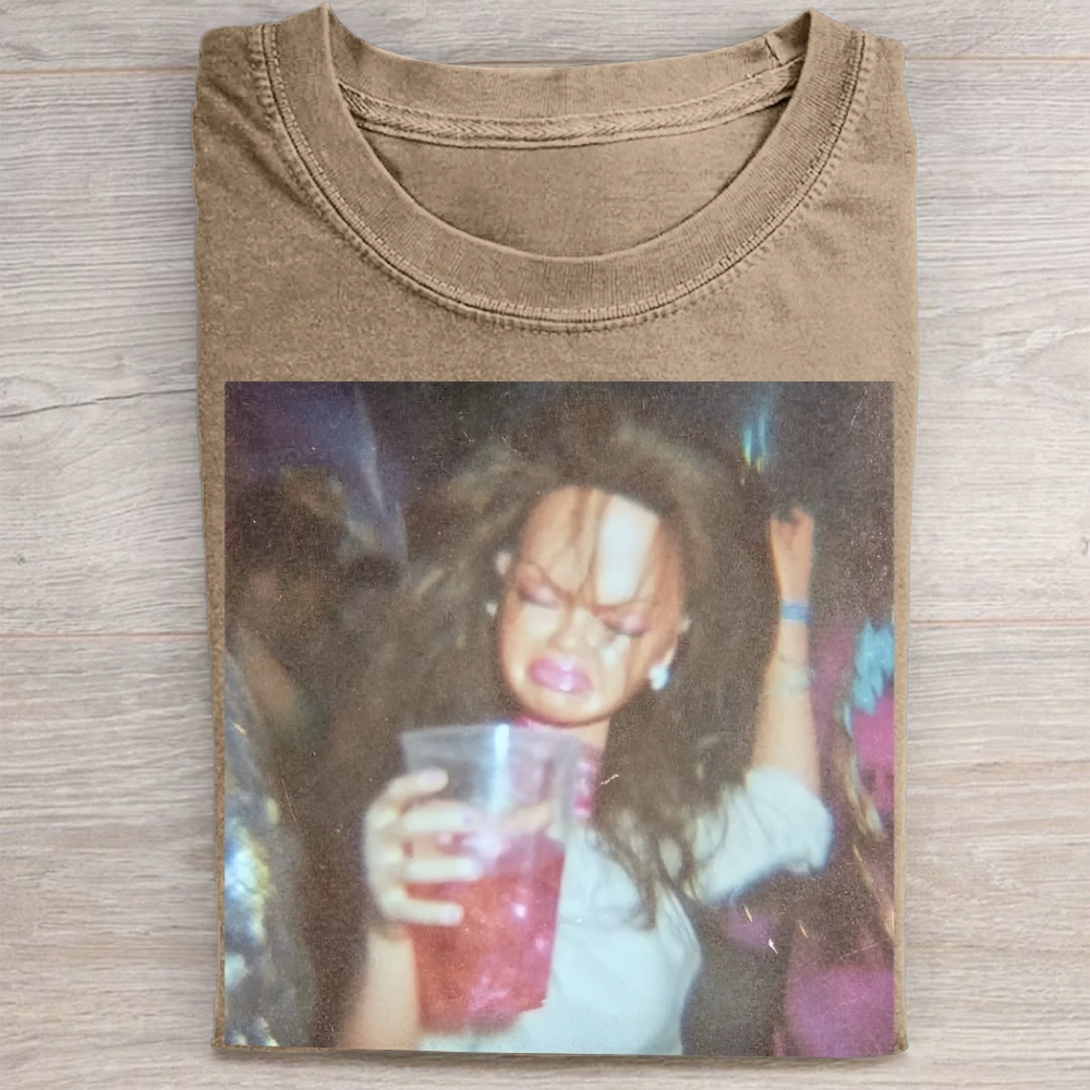 "Radicalized By Basic Decency" Folk Floral Vintage Washed Tee