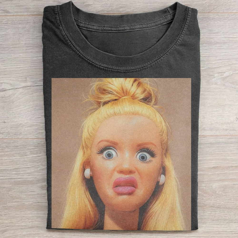 Shocked Face Barbie Vintage Washed Tee