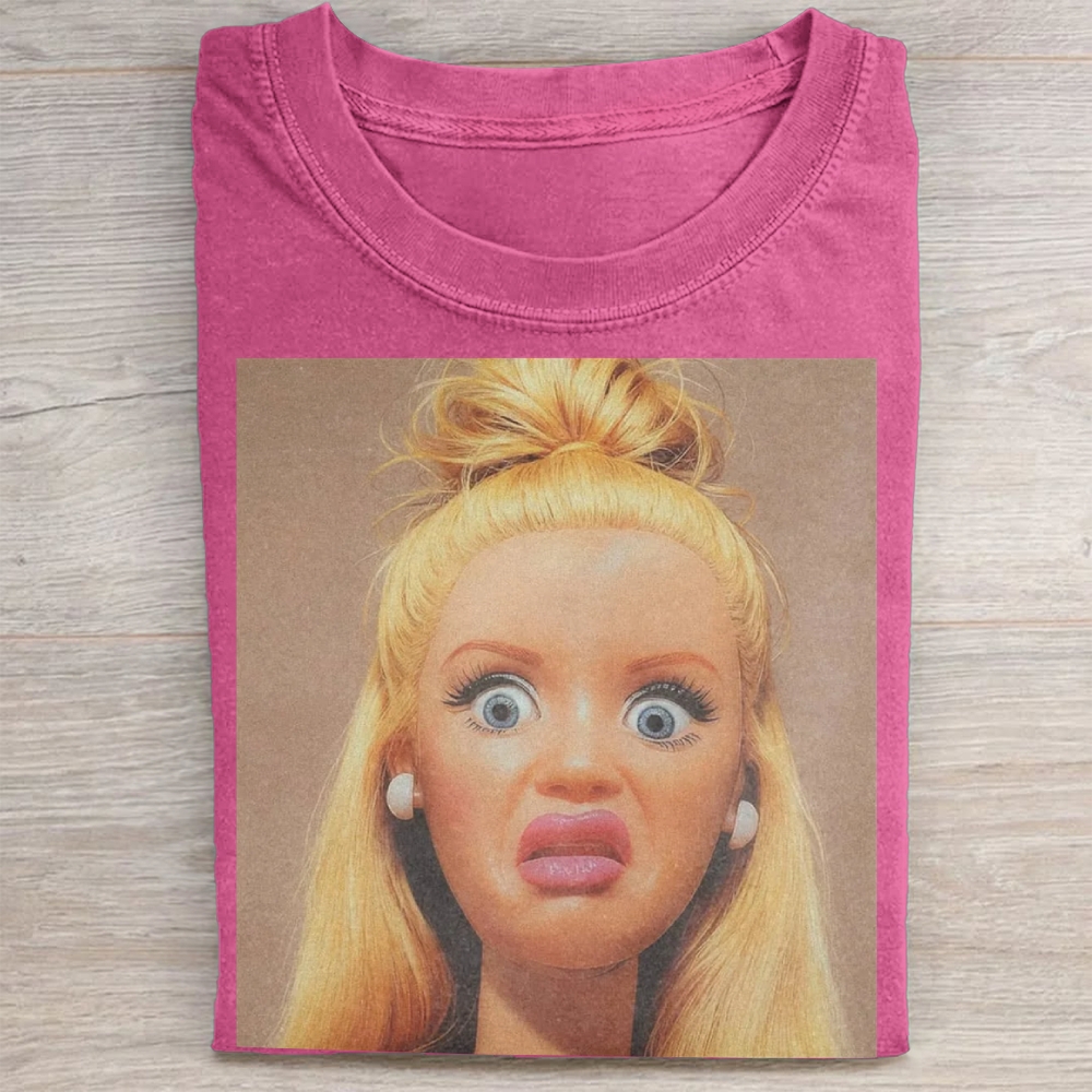Shocked Face Barbie Vintage Washed Tee