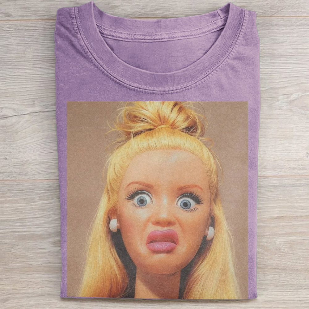 Shocked Face Barbie Vintage Washed Tee