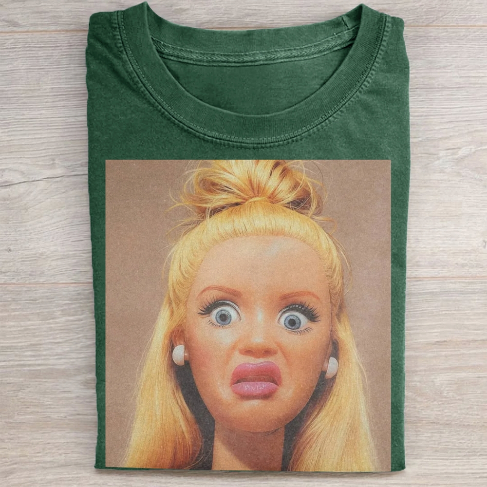 Shocked Face Barbie Vintage Washed Tee