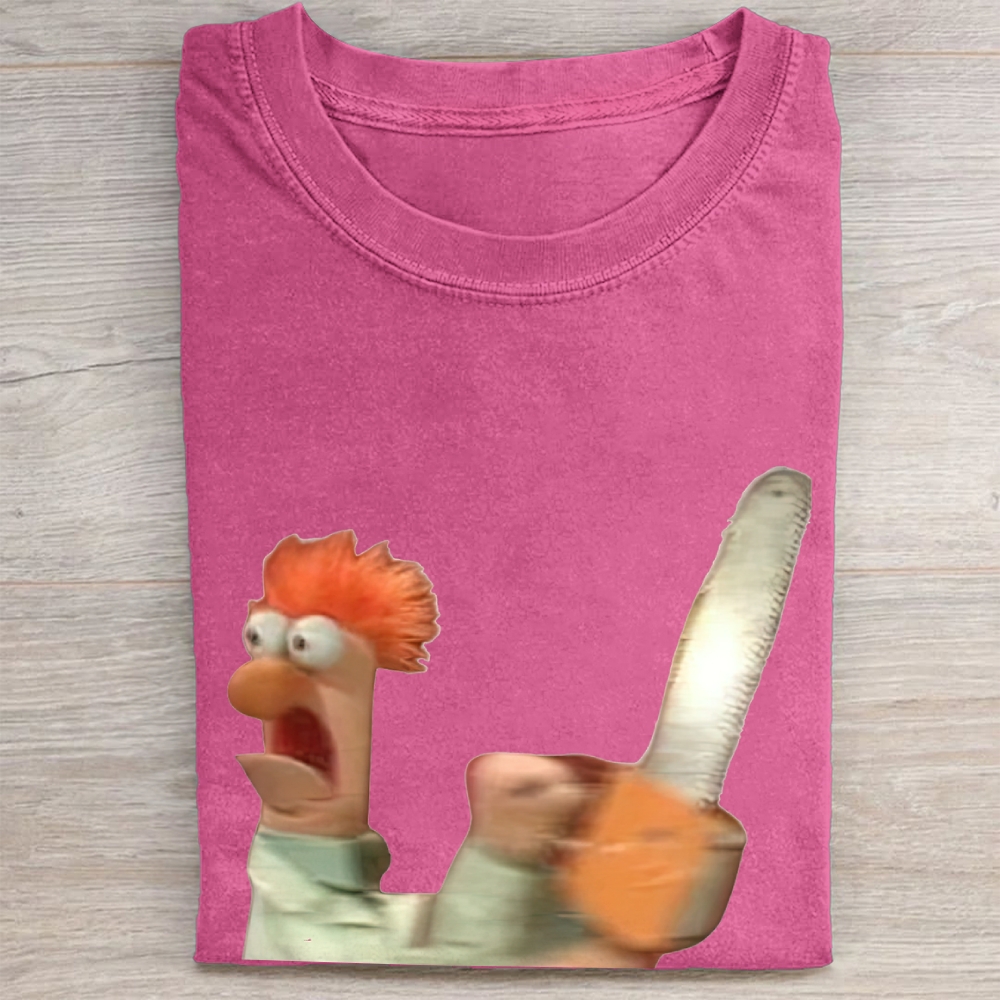 Chainsaw Beaker The Muppets Parody Vintage Washed Tee 