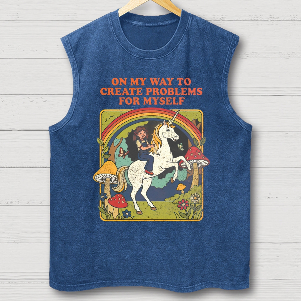  On My Way To Create Problems Washed Vest 